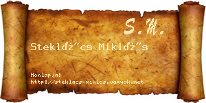 Steklács Miklós névjegykártya